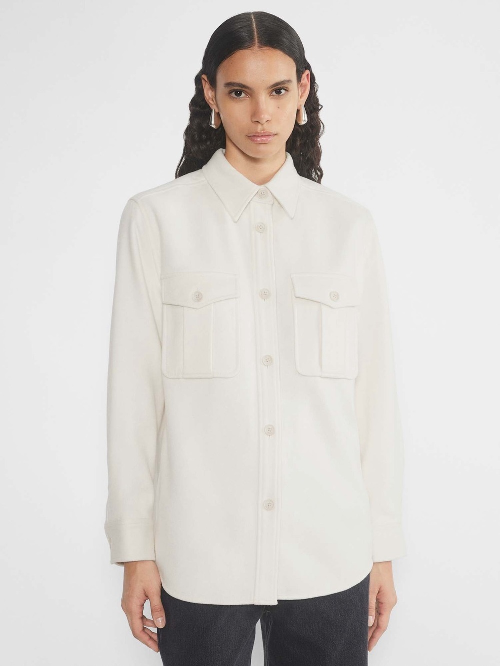 Aritzia Babaton Region Jacket Ivory Button Down Women’s Size Medium NWOT